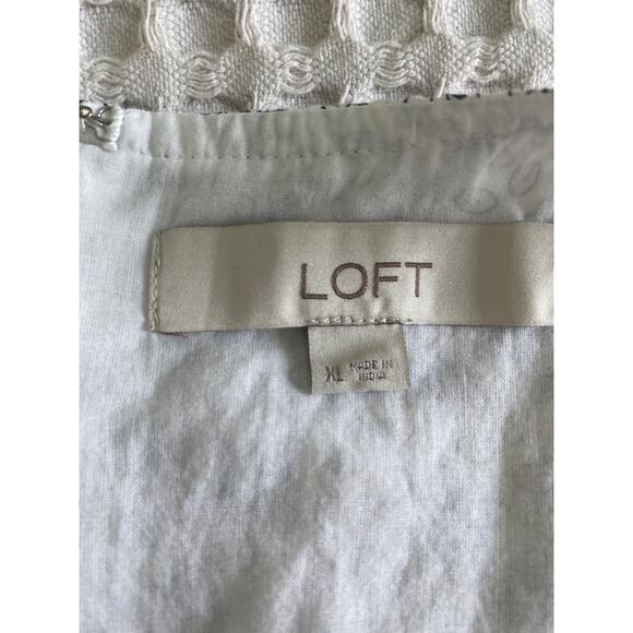 Loft Blue White‎ Geo Tiered Swing Dress Sz XL - Picture 9 of 11